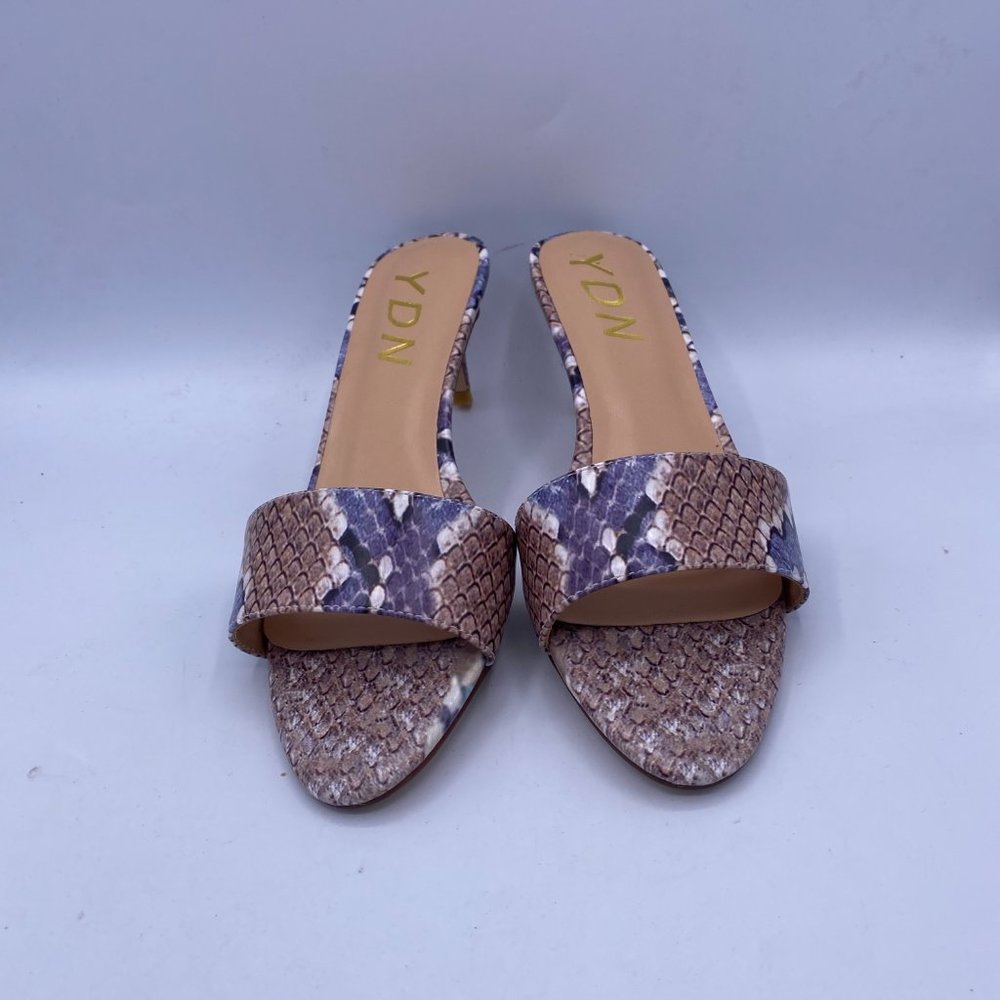 Ydn Snakeprint Kitten Heel Open Toe Mule - image 3